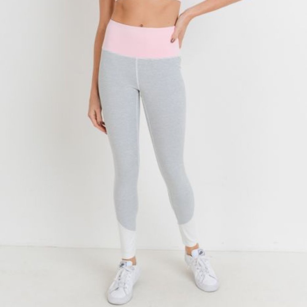 Pastel Colorblock Striped Yoga Leggings